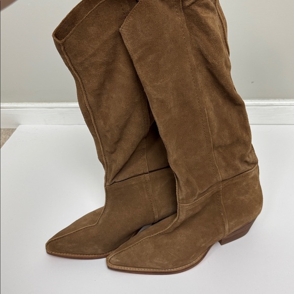 NWOT Free People Sway Low Brown Suede Knee-High Boots - 39/8.5 - Picture 3 of 15